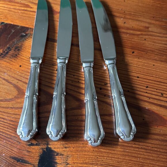 Wallace Silversmiths Barocco Pierced Knives Set of 8 Stainless Steel 10” - Picture 2 of 6